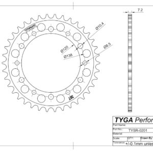 TYSR-0201-Series-Rr-Sprocket-Drawing