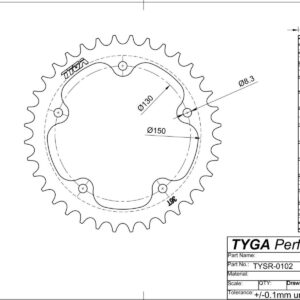 TYSR-0102-Series- Rr Sprocket-Drawing