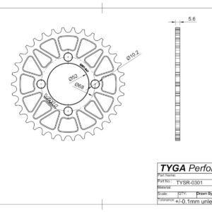 TYSR-0301-Series-Rr-Sprocket-Drawing