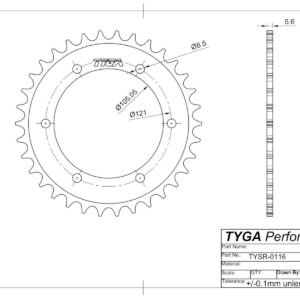 TYSR-0116-Series-Rr-Sprocket-Drawing