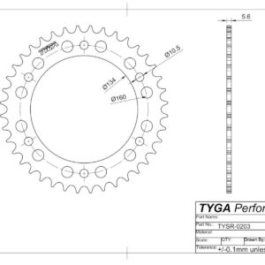 TYSR-0203-Series-Rr-Sprocket-Drawing