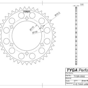 TYSR-0502-Series-Rr-Sprocket-Drawing