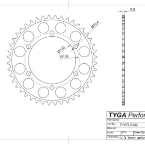 TYSR-0302-Series-Rr-Sprocket-Drawing