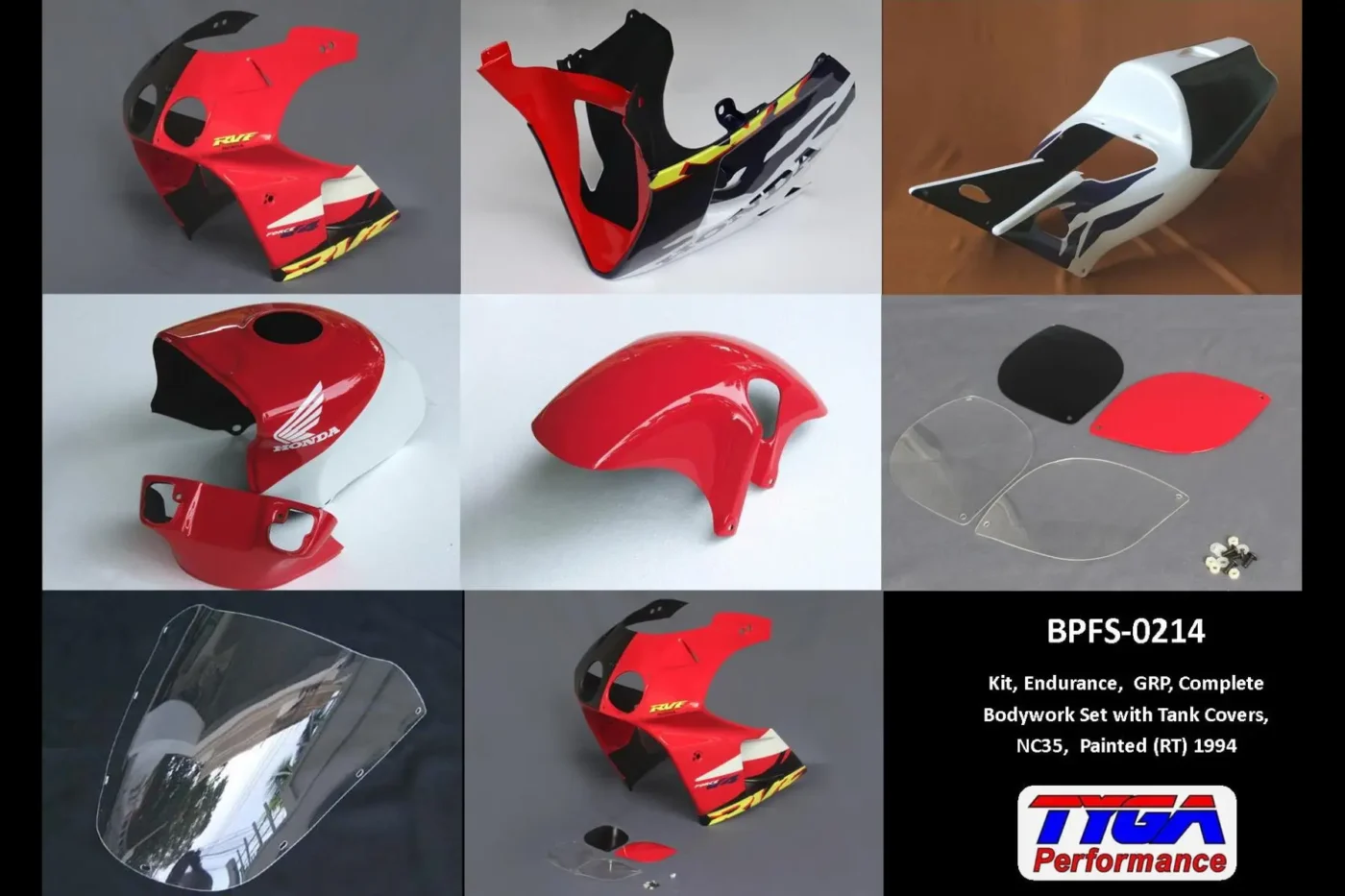 Kit, Endurance, GRP, Complete Bodywork Set with Tank Covers, NC35, Painted (RT) 1996