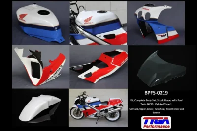 Kit, Complete Body Set, Stock Shape, with Fuel Tank, NC30, Painted Type 1