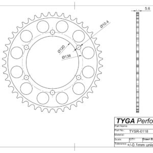 TYSR-0118-Series-Rr-Sprocket-Drawing