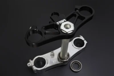 Triple Clamp Set, CNC Silver/Black, Street, SP2