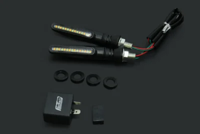Slim Style LED turn signal lamp Pair, Front, Fairing Set, 90 Degree Pin Fitment Relay
