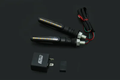 Slim Style LED turn signal lamp Pair, Rear, 90 Degree Pin Fitment Relay