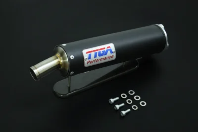 Silencer, Shorty, Aluminium, Cerakoted Black, Two Stroke, Assy. (Clearout)