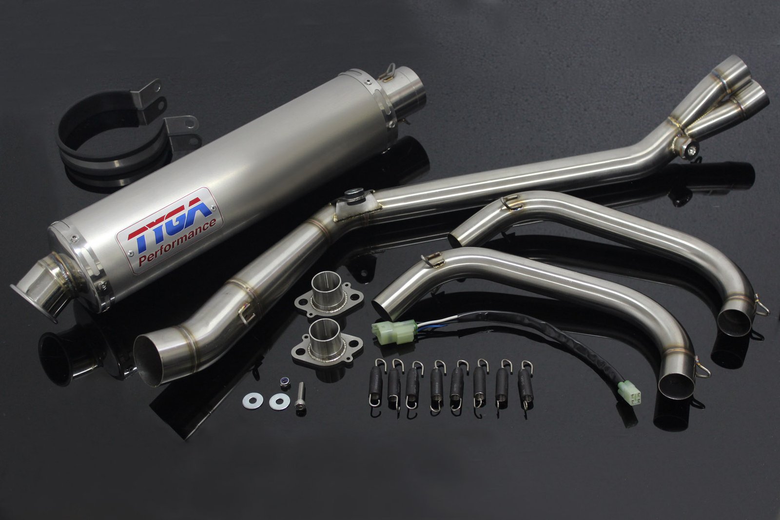Set, Pipe, Full Race System, Ninja 300R, Round Stainless Silencer 16 12ninjastainlesssetn