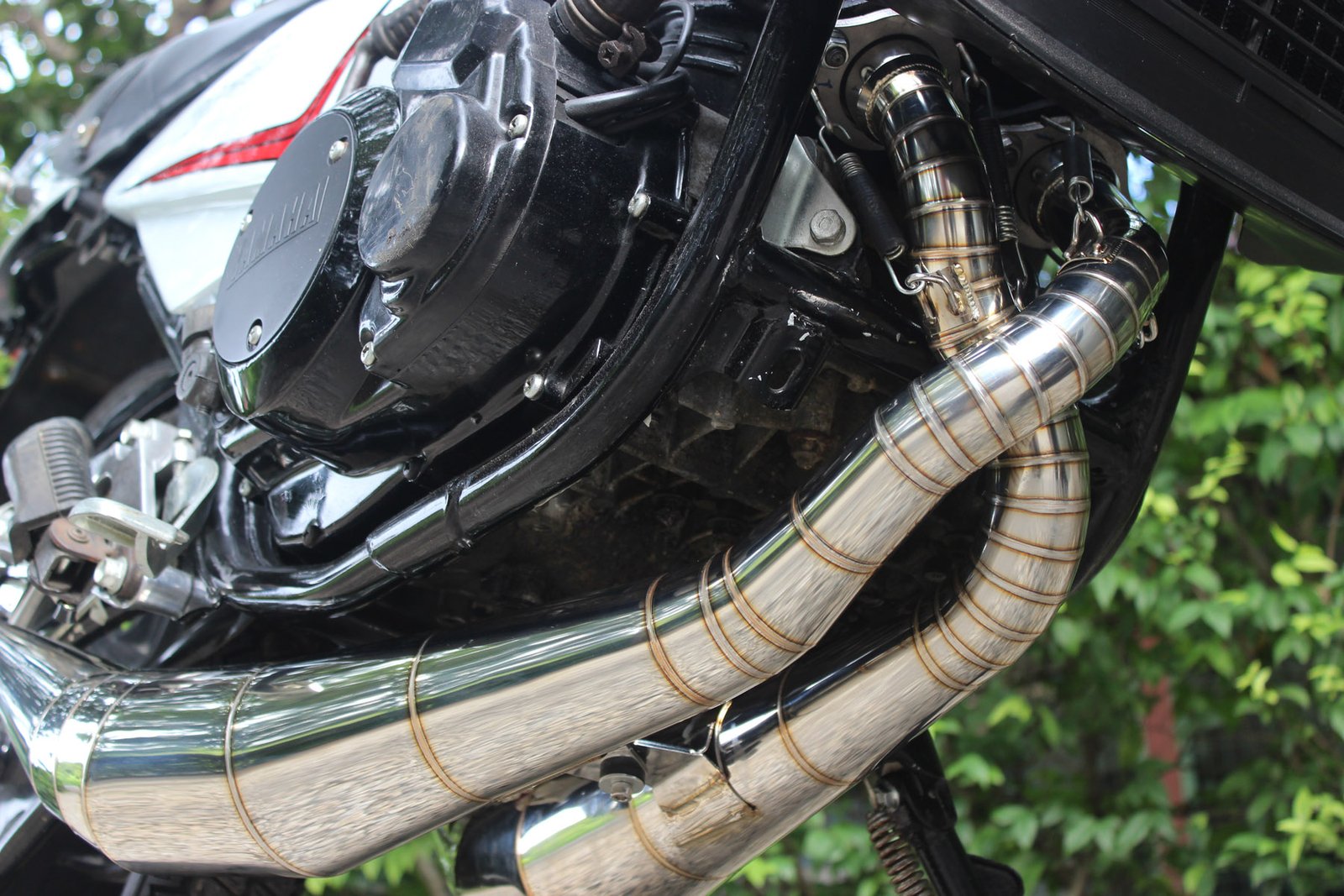 Set, Exhaust Chamber, Crossover Type, Stainless Steel, Yamaha RD350LC (4L0) 12 09