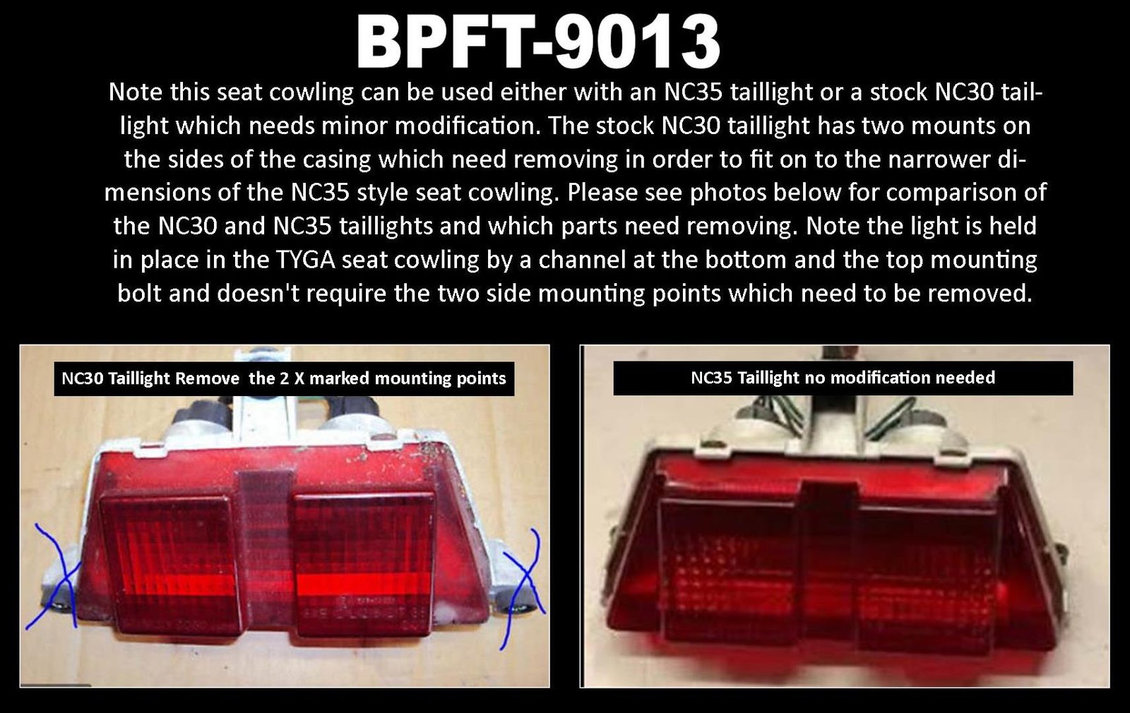 Seat Cowling, GRP, NC30, RVF Street Style, Taillight Holes 8 31bpft9013tlmod