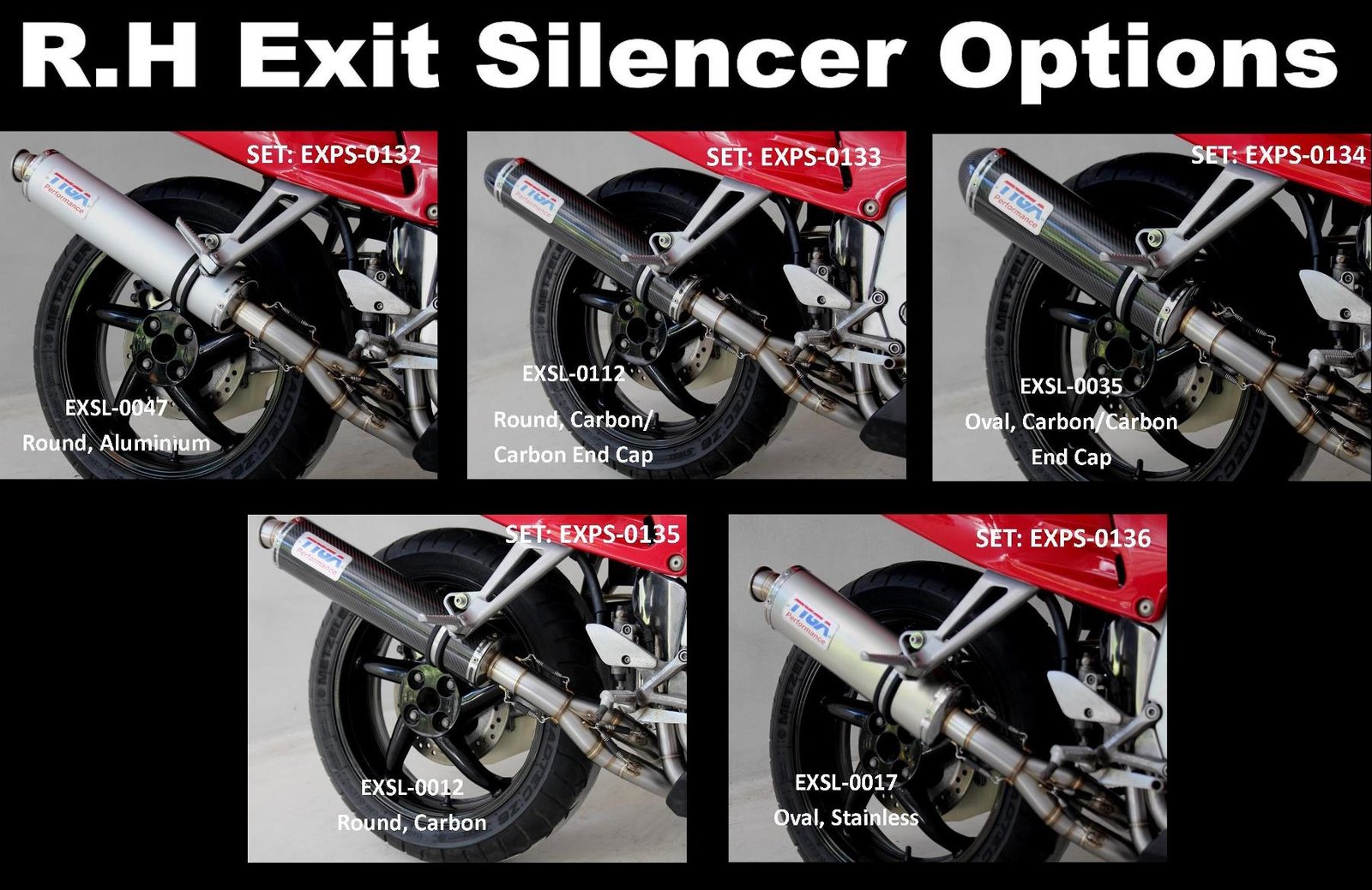 Set, Pipe, R.H Exit, Full Race System, RC36-2 (No Silencer) 4 rhsilencers