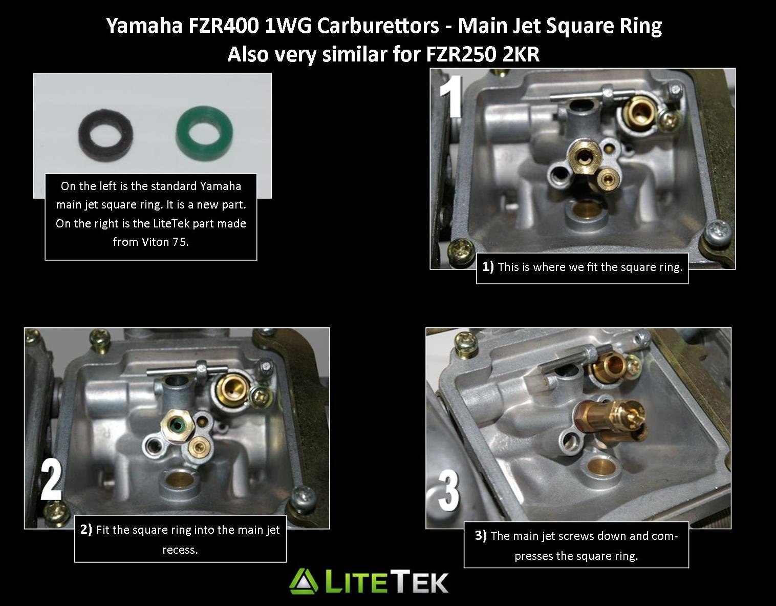 Carb Service Kit, 39 pieces, Yamaha FZR400 1WG 6 40mainjetfitman