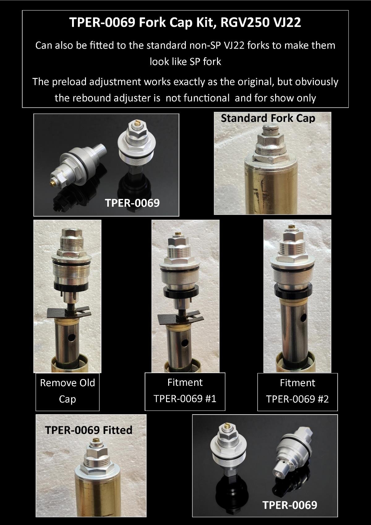 Fork Cap Kit, RGV250 VJ22 6 24tper0069nonspfitment