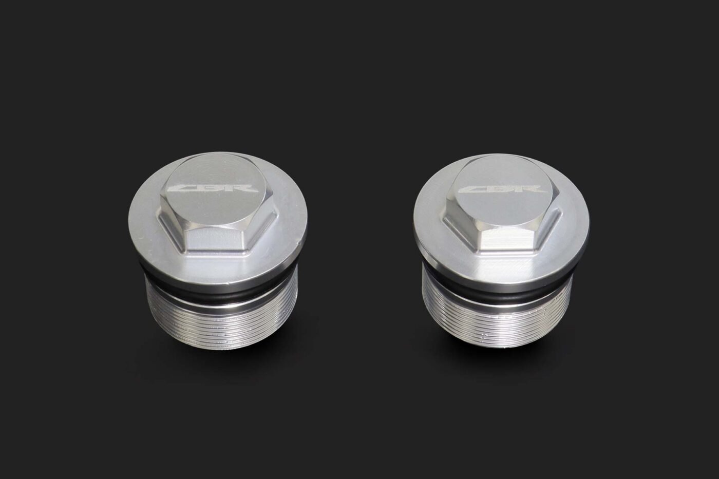 Front Fork Caps, Pair, Silver, CBR125/150