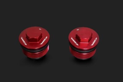 Front Fork Caps, Pair, Red, CBR250
