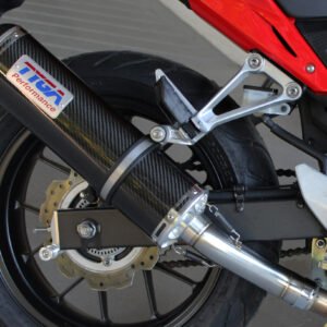 Set, Pipe, Slip On, CBR500, Carbon Oval/Carbon End Cap