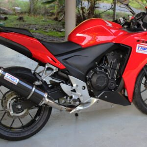 Set, Pipe, Slip On, CBR500, Carbon Oval/Carbon End Cap