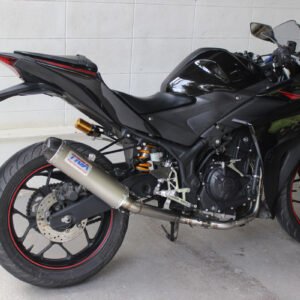 Set, Pipe, Race System, Yamaha R25/R3, MT-25/MT-03, Stainless, Stainless Silencer, Carbon End Cap