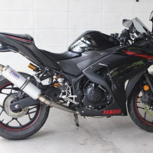 Set, Pipe, Race System, Yamaha R25/R3, MT-25/MT-03 Stainless, Round Aluminium Silencer