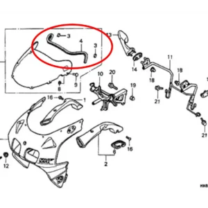 Set, Windscreen Molding, and Clips
