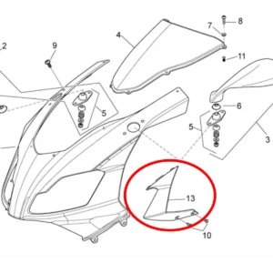 Side Cover, (Winglet) Carbon,  Left, Aprilia RS-125 (2007-2012)