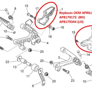 Heel Guard, Pair, Carbon, Aprilia RS-125 (2007-2012)