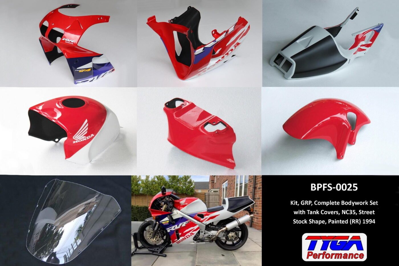 Kit, (GRP), Complete Bodywork Set, NC35, Street Stock Shape, Single Seat, Painted (RR) 1994