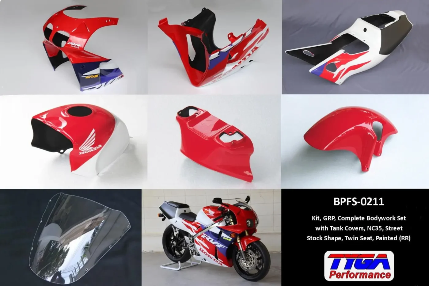 Kit, GRP, Complete Bodywork Set, NC35, Street Stock Shape, Twin Seat, Painted (RR) 1994