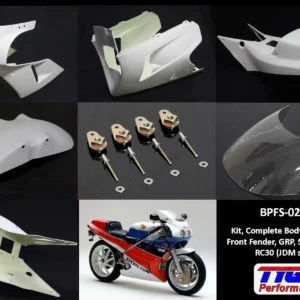 Kit, Complete Bodywork with Front Fender, GRP, Stock Shape, RC30 (JDM spec)