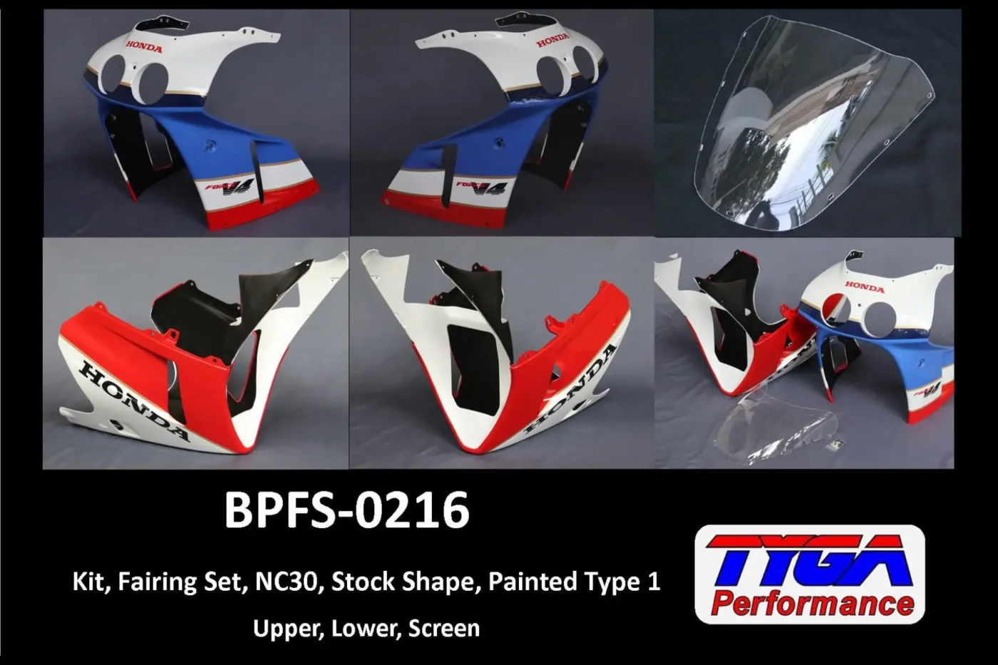 Kit, Fairing Set, NC30, Stock Shape, Painted Type 1