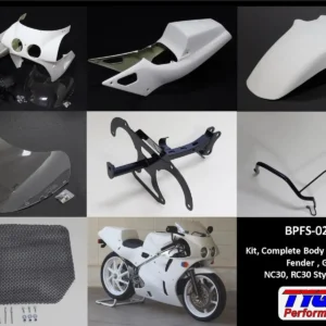 Kit, Complete Body Set with Front Fender, GRP, NC30, RC30 Style, Street