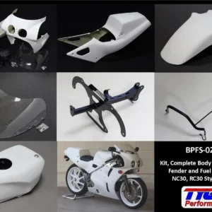 Kit, Complete Body Set with Front Fender and Fuel Tank, GRP, NC30, RC30 Style, Street