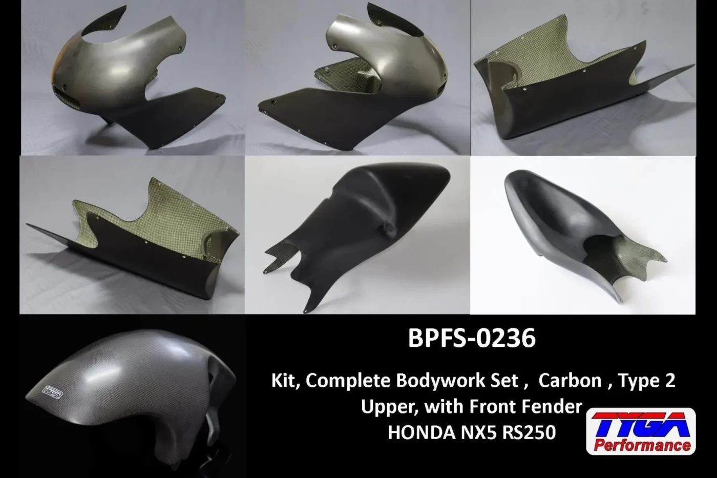 Kit, Complete Bodywork Set, Carbon, Type 2 Upper, with Front Fender, RS250R NXA