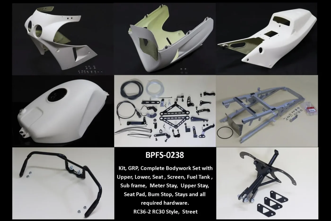 Bodywork Set 1, GRP, RC36-2 RC30 JDM Style, Street