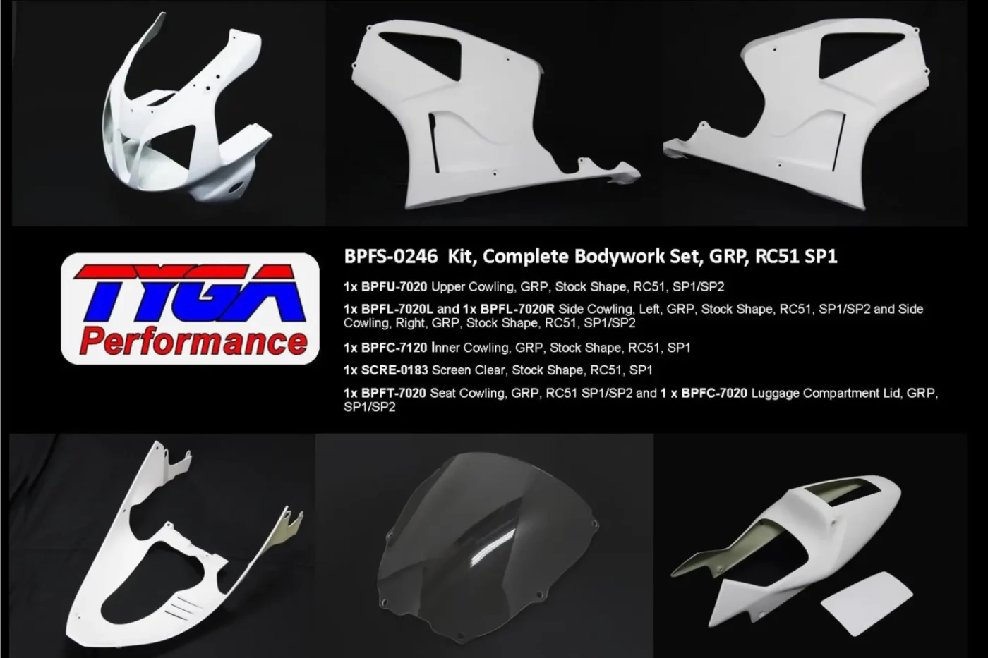 Kit, Complete Bodywork Set, GRP, RC51 SP1
