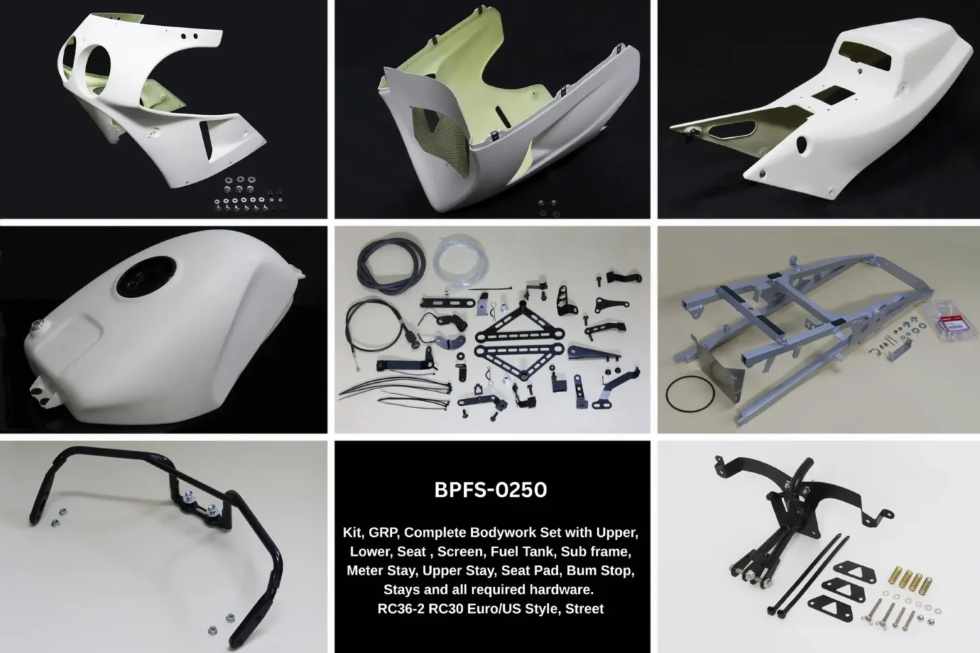 Bodywork Set 3, GRP, RC36-2 RC30 Euro/US Style, Street