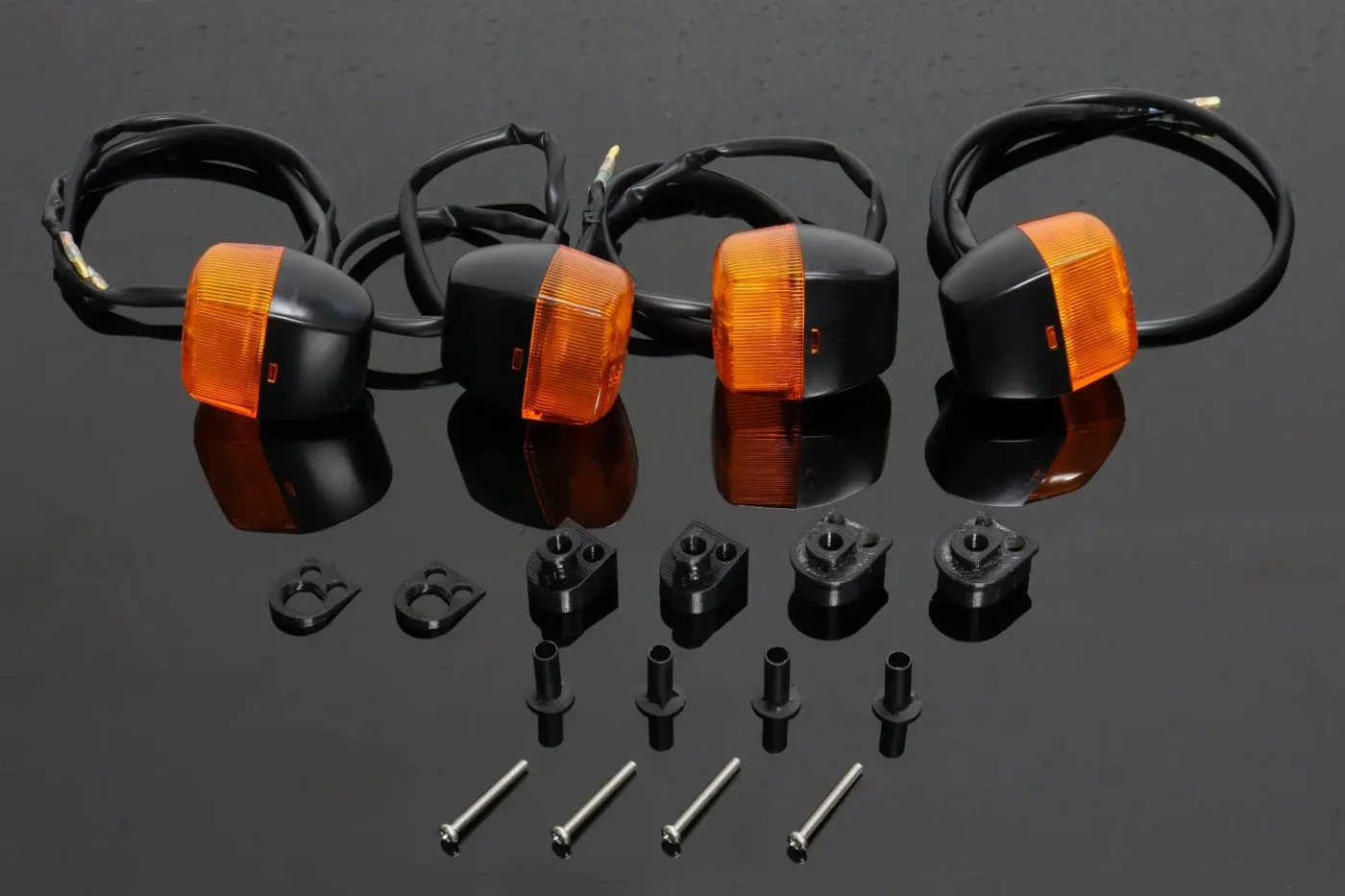 Turn Signal Set, Black, RC30 Style