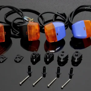 Turn Signal Set, Black/Blue, RC30 Style