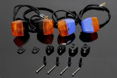 Turn Signal Set, Black/Blue, RC30 Style
