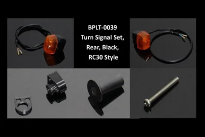 Turn Signal Set, Rear, Black, RC30 Style