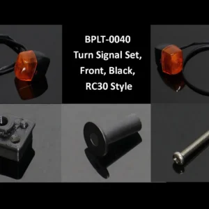 Turn Signal Set, Front, Black, RC30 Style