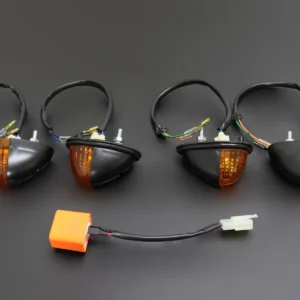 Turn Signal Set, Black, NSR150 Style, JDM Relay