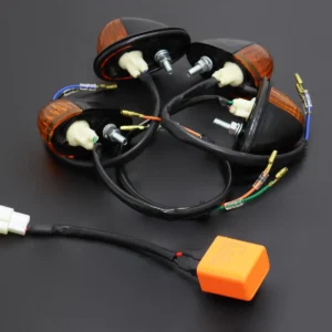Turn Signal Set, Black, NSR150 Style, JDM Relay