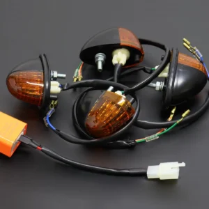 Turn Signal Set, Black, NSR150 Style, JDM Relay