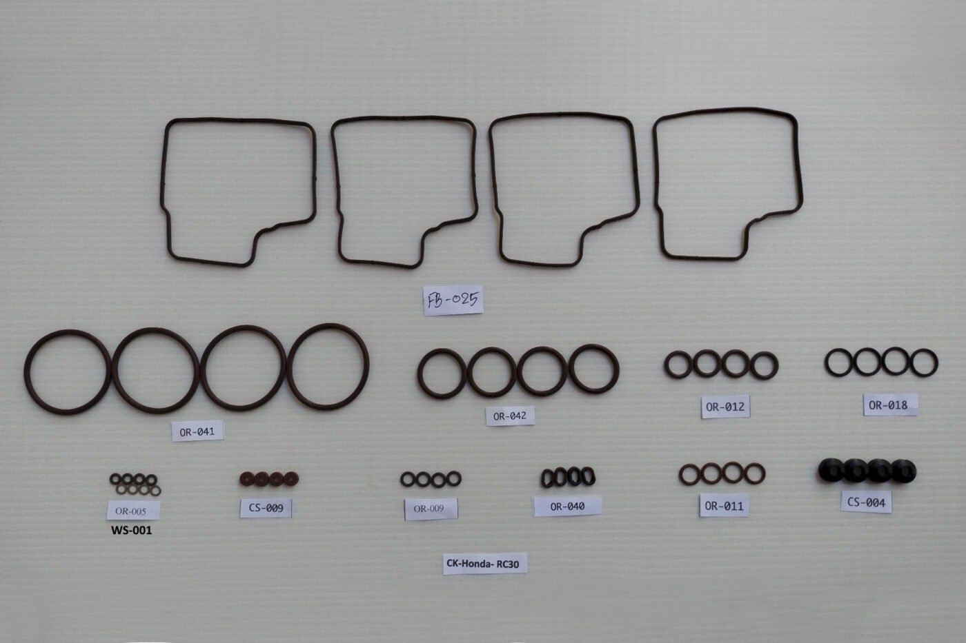 Carb Service Kit A, 48 pieces, Honda VFR750R RC30