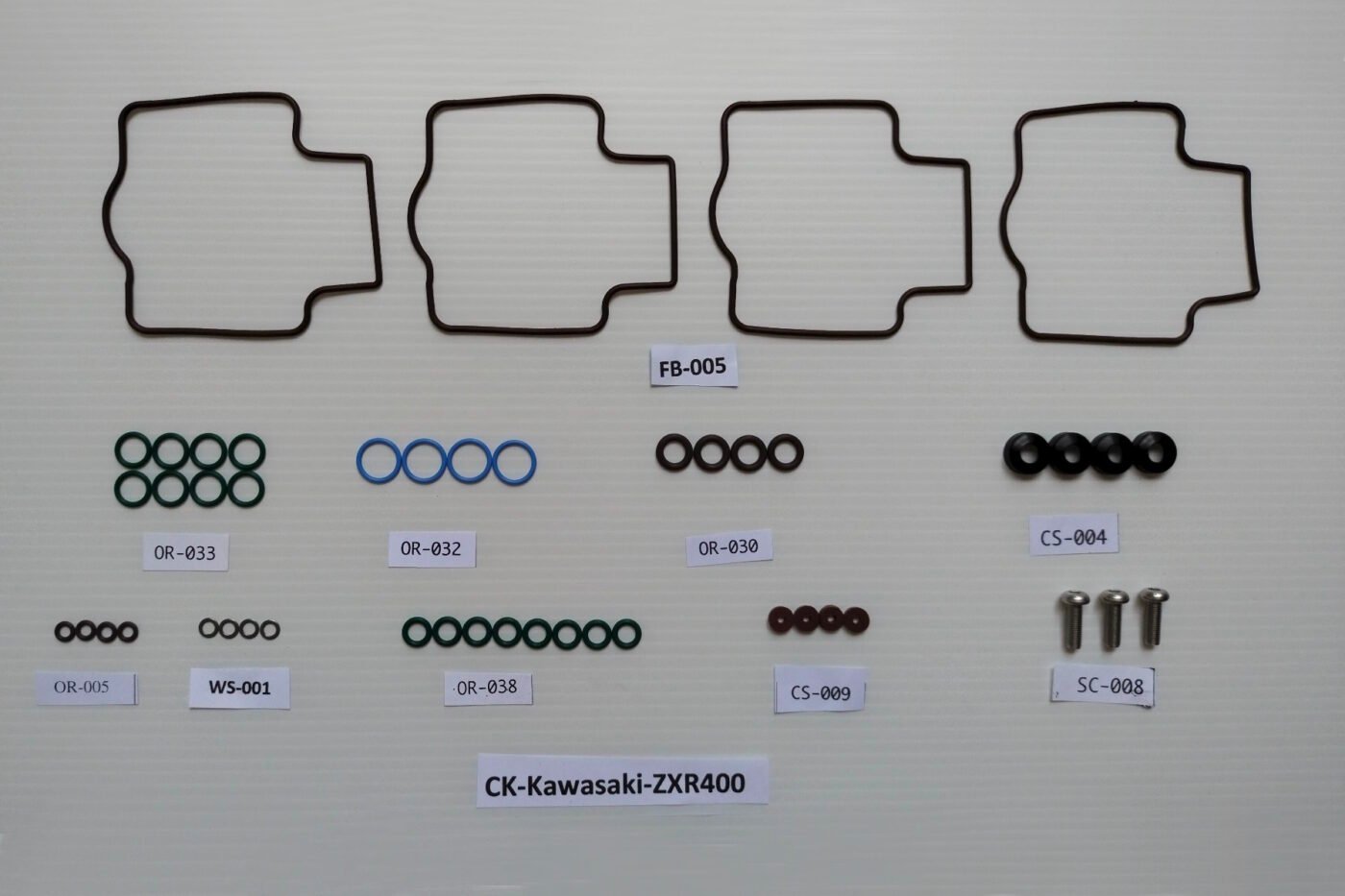 Carb Service Kit A, 47 pieces, Kawasaki ZXR400