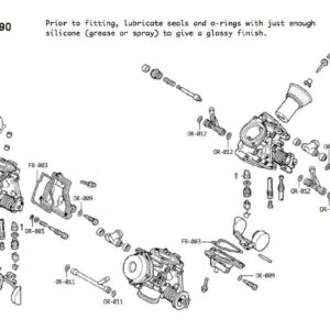 Carb Service Kit A, 32 pieces, Honda VFR400R NC30